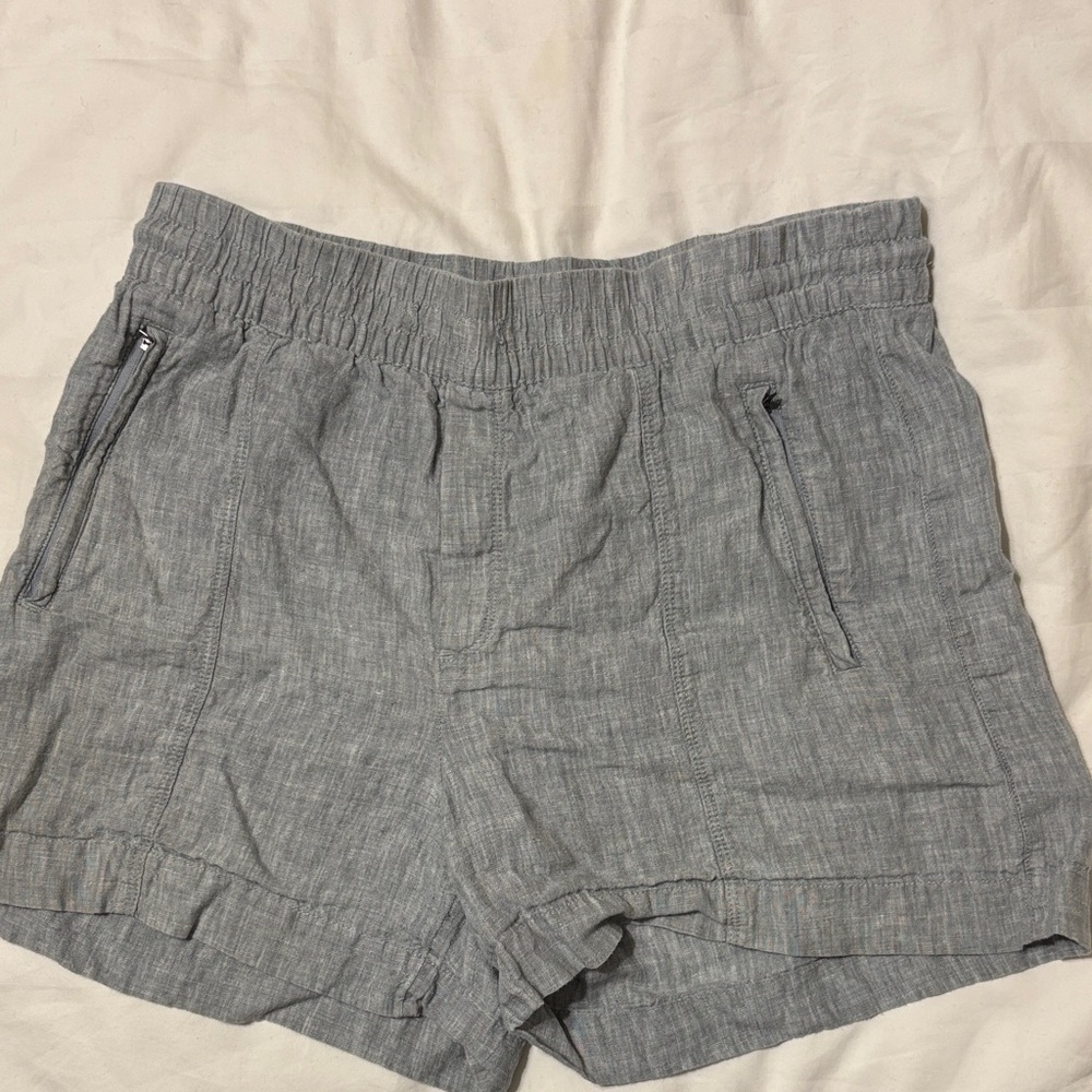 Athleta Light Gray Linen Shorts